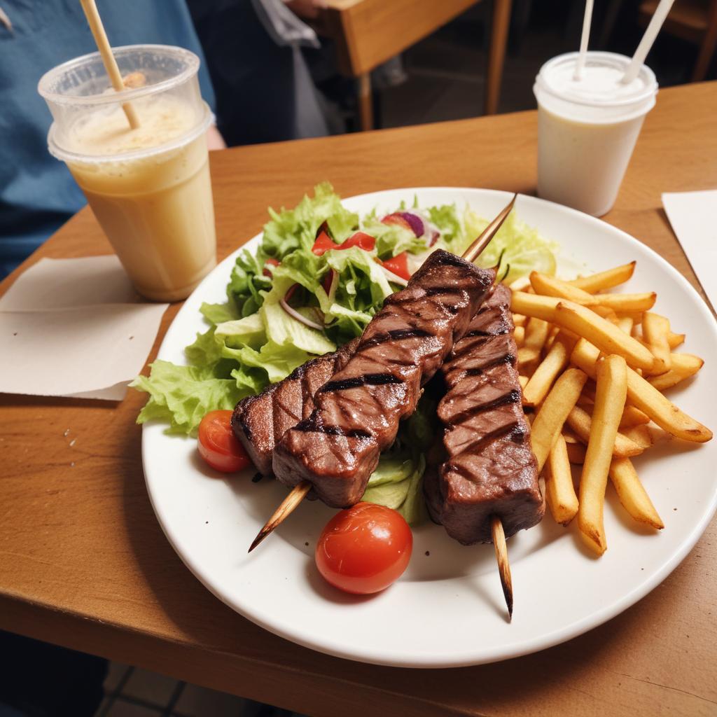 Assiette 2 brochettes de bœuf