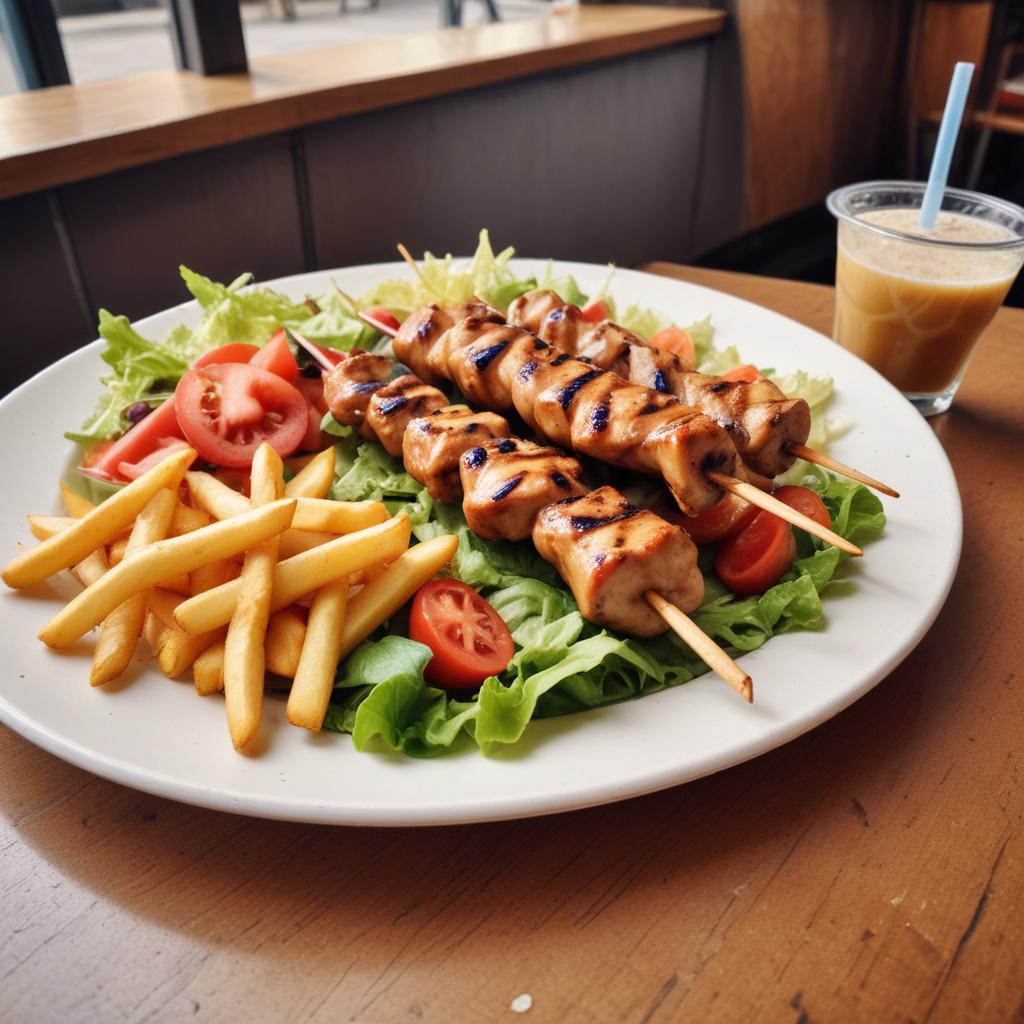 Assiette 2 brochettes de poulet